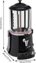 10L Commercial Hot Chocolate Machine Maker,110V Hot Chocolate Melting Machine,Temperature Adjustable Hot Beverage Warmer Dispenser for Chocolate Coffee Milktea (Black)