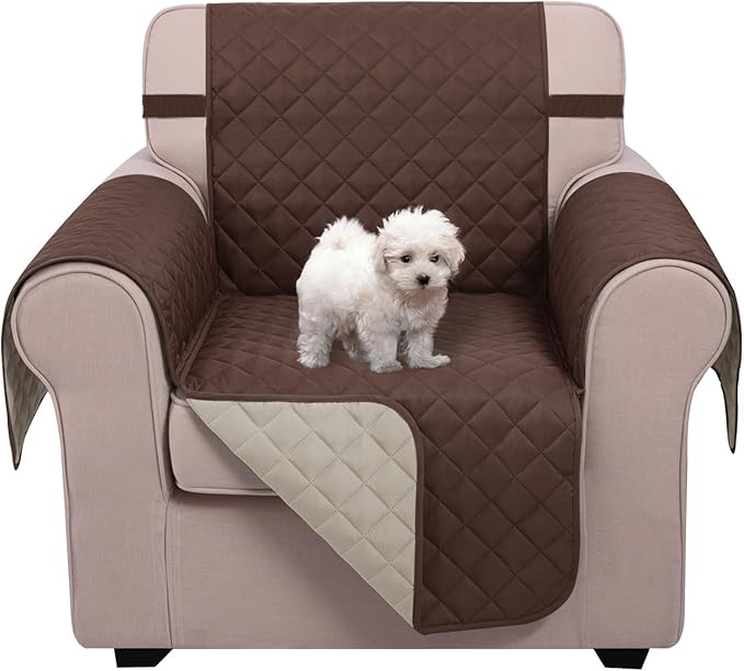 U-NICE HOME Reversible Recliner Chair Covers, Coffee/Beige | 23''Armchair Cover by U-NICEHOME