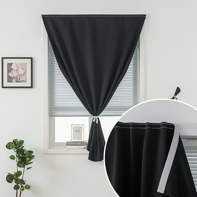 Stick On Blackout Curtains No Drill Required Self Adhesive Window Coverings - Image 6