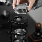 MHW-3BOMBER Magnetic Portafilter Basket Storage Stand, Espresso Filter Basket Holder Rack for 51/53/54/58mm Coffee Filter, Removable Espresso Display Bracket SR6106-OS
