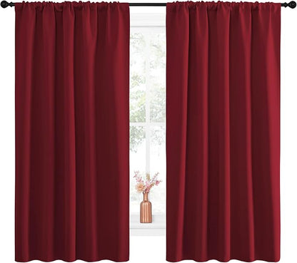 NICETOWN Christmas Burgundy Blackout Curtains and Drapes - Image 2
