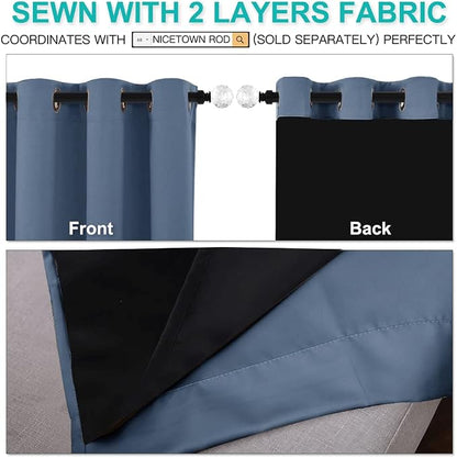NICETOWN Insulated 100% Blackout Curtains, Noise Reducing Performance Drapes - Image 5