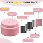 13.5oz Soup Thermo for Hot Food Kids with Buckle Lid Insulated Vacuum Food Jar Wide Mouth Leakproof Stainless Steel Lunch Container- Pink