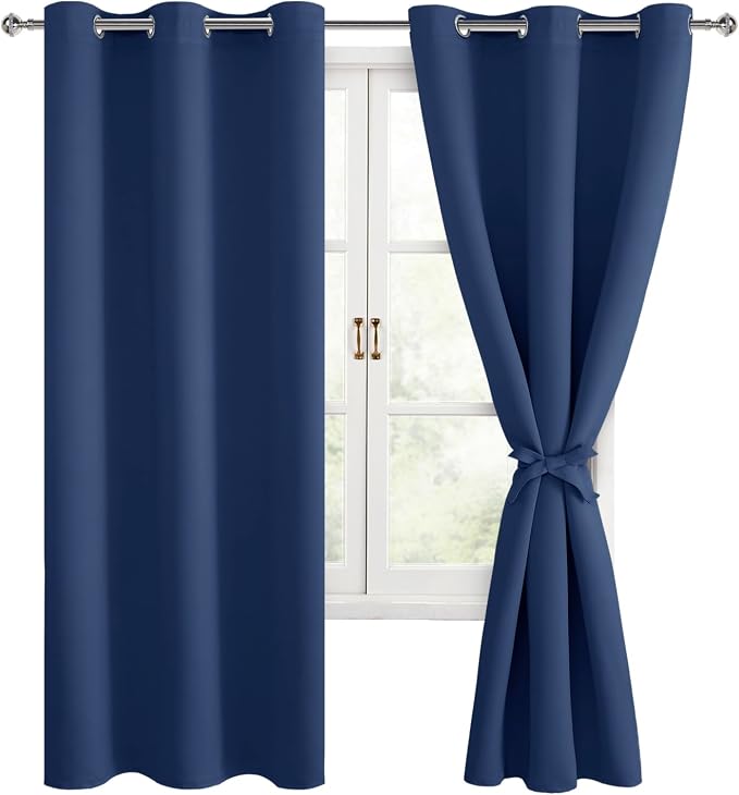 Room Darkening Window Curtains for Bedroom, 38 x 63 Inch | Thermal Insulated by Hiasan