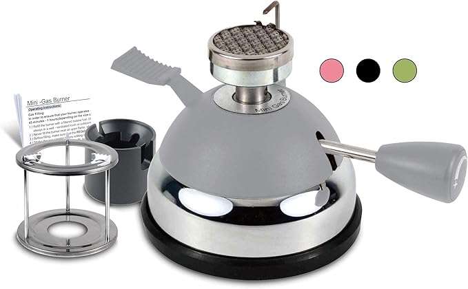 BLUEFIRE Butane Mini Burner for Tabletop Coffee Siphon Syphon/w Furnace Stand and Assembly Rack Ceramic Windproof Torch Head Portable Cooking Stove Espresso Maker Chafing Soup Tureens Fondue