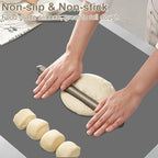 35.4"x23.6"(90cmx60cm) Large Silicone Kitchen Counter Mat, Heat Resistant Non-Slip Countertop Protector, Waterproof Multipurpose Mat for Kitchen Island, Dark Gray