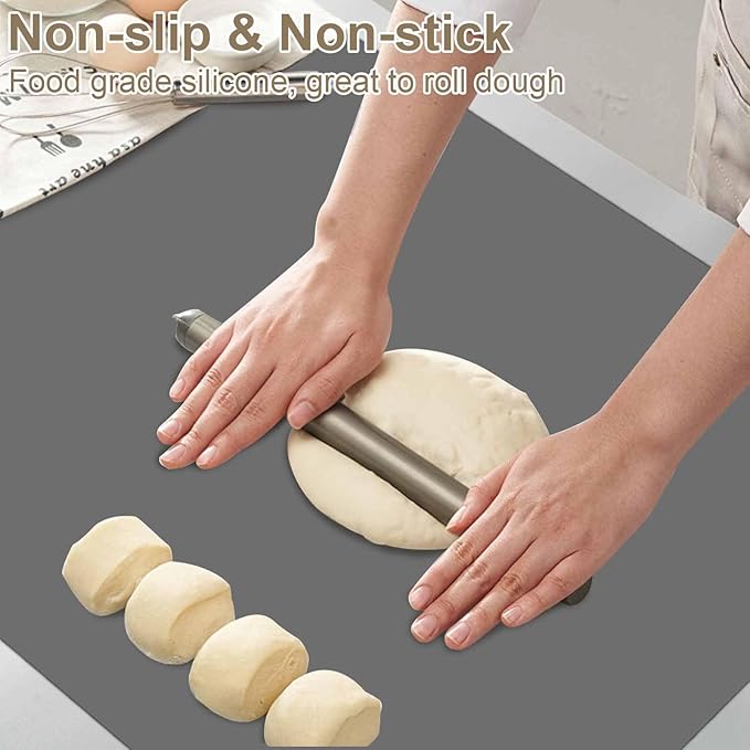 78.7"x23.6" Large Silicone Mat for Kitchen Counter, Heat Resistant Non-Slip Countertop Protector, Waterproof Silicone Craft Mat for Kitchen Island, Light Gray