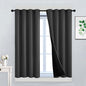 Yakamok Charcoal Grey 100% Blackout Curtains 45 Inches Long 52" Wide 2 PCS | by Yakamok