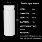 Mini Thermos Cute Water Bottle - 7 oz Tiny Insulated Vacuum 18/10 Stainless Steel Small Flask - Leak Proof & Spill Proof & Keeps Cold and Hot for Drink, Coffee, Tea