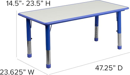 Flash Furniture Wren 23.625''W x 47.25''L Rectangular Blue Plastic Height - Image 2