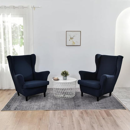 KRFOONN Stretch Wing Chair Slipcovers Printed 2 Piece Wingback Chair Covers - Image 7