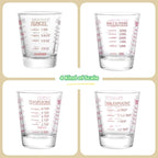 2 Pack Shot Glasses Measuring Cup,Espresso Shot Glass with 4 Kind of Scale (OZ/ML/TSP/TBSP),Dishwasher Safe,Perfect for Coffee,Cocktails and Kitchen Use (Red)