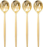 I00000 90 Pcs Gold Plastic Spoons,Disposable Silverware, Gold Plastic Cutlery, Heavy Duty Disposable Spoons Perfect for Parties, Wedding & Dinners
