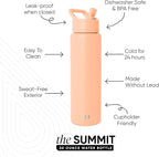 Simple Modern Water Bottle with Straw Lid | Vacuum Insulated Stainless Steel Metal Thermos | Reusable Leak Proof BPA-Free Flask for Sports Gym | Summit Collection | 30oz, Bellini