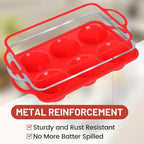 Jumbo Muffin Pan, 3.5 Inch Large Muffin Pan with Metal Reinforced Frame 6 Cup Silicone Jumbo Cupcake Pans for Baking Easy to Handle 2 Pack Red