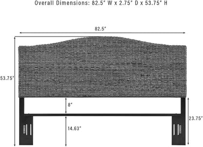 Crosley Furniture Serena Handwoven Natural Fiber Rattan Bed Headboard, Banana - Image 3