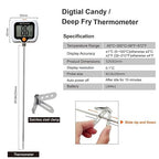 Candy Thermometer for Candy Making with Pot Clip,Best Instant Read Thermometer Digital for Cooking, Baking, Candy and Cheese Making – 10 Inch Probe, Large Rotating LCD Display, Essential Baking Tool
