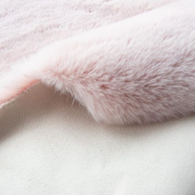 ORINOVA Pink Boho Round Rugs 8ft Large Fluffy Machine Washable Fuzzy Fur Area - Image 8