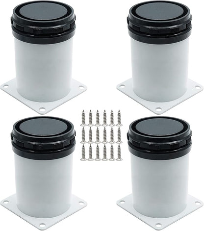 4 Pack Adjustable Furniture Legs 4 Inch, Stainless Steel Adjustable Legs Metal by Kyuionty