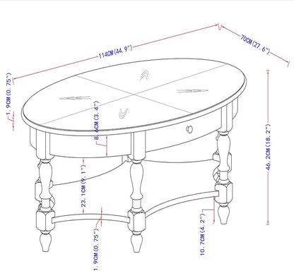 Solid Wood Oval Coffee Table - Image 2