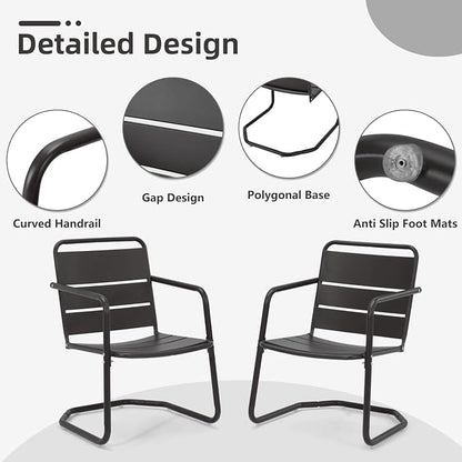 MELLCOM Patio Chairs Set of 2, Small Patio Furniture Set - Image 3