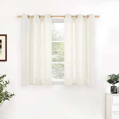 YoungsTex Ivory Linen Curtains 34 x 40 Inch Long by YoungsTex