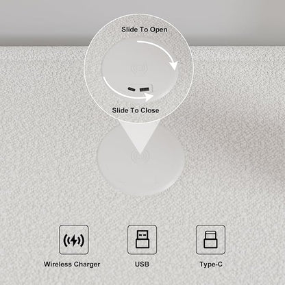 homary Smart Boucle Nightstand - Image 3
