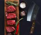 BLADESMITH 7" Chinese Chef Cleaver Knife – Forged High Carbon Steel, Professional Butcher Knife, Lightweight Design for Effortless Chopping, Full Tang with Pearwood Handle – 2024 Kitchen Gifts