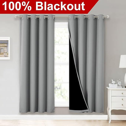 NICETOWN Full Shade Curtain Panels, Pair of Energy Smart & Noise Blocking Out - Image 2