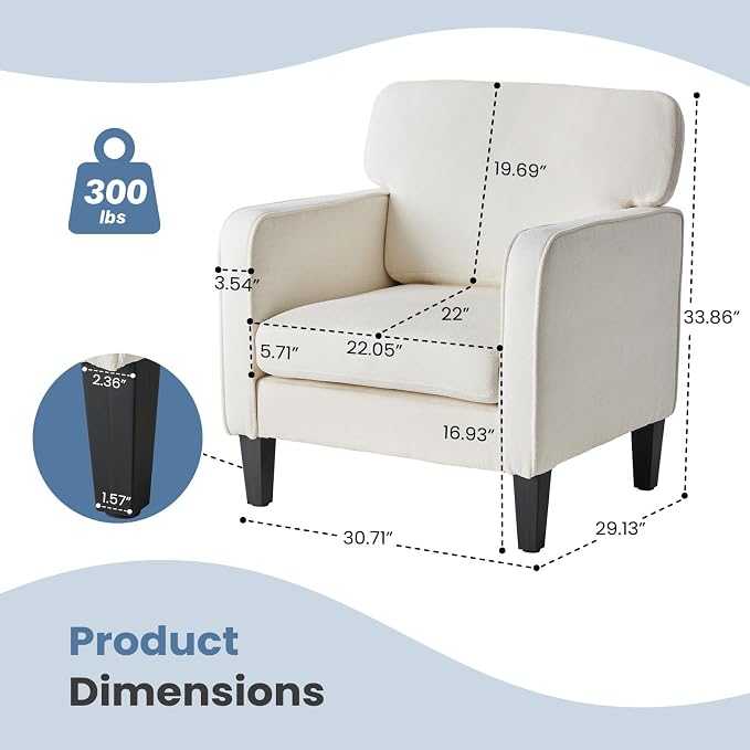 DUMOS Beige Modern Accent Chairs - Image 3