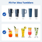 30 oz Straw for YETI Tumbler, Metal Straight Straws Reusable with Silicone Tip for BJPKPK, RTIC, WETOWETO, Beast 30 oz Tumbler, Cleaning Brush, 1 Portable Bag