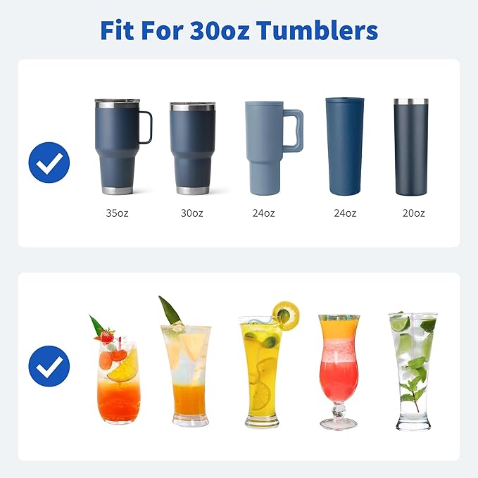 Metal Straws for 30 oz Yeti Tumbler, 5 Pcs Reusable Stainless Steel Straws with Silicone Tip for BJPKPK, RTIC, WETOWETO, Beast 30 oz Tumbler, Cleaning Brush, 1 Portable Bag