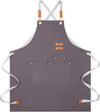 Lisianthus 2 Pack Adjustable Bib Aprons for Women with Pockets, Men's Kitchen Cooking Apron