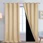 Yakamok Beige 100% Blackout Curtains 108 Inches Long by Yakamok
