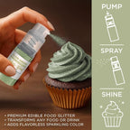 Bakell - Olive Green Tinker Dust (4g, 1x Mini Spray Pump) Edible Glitter for Food, Desserts, and Beverages!