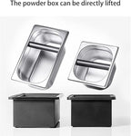 Coffee Knock Box, Stainless Steel Dump Bin Espresso Knock Box for Coffee Grounds with Removable Non-Slip Base Shock-Absorbent for Knocking Portafilter Filter Grinds (S)