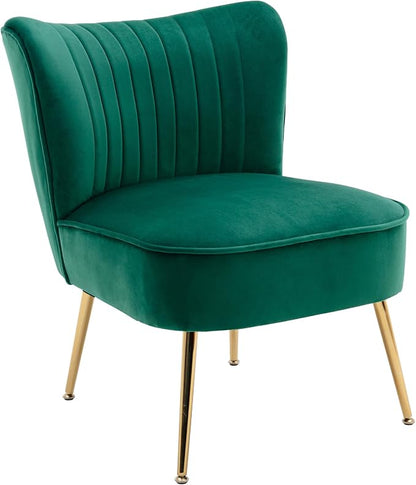 Velvet Accent Chair Set of 2 Comfy Living Room Chairs - Image 9