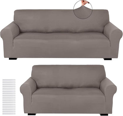 Peryiter 2 Pcs Sofa Covers Couch and Loveseat Covers Set Stretch Sofa Slipcover by Peryiter