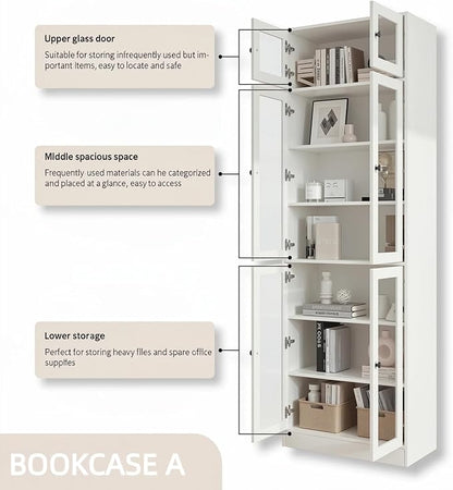 TUSY 85.5" Modern Tall Bookcase - Image 4