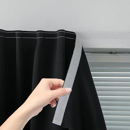 Stick On Blackout Curtains No Drill Required Self Adhesive Window Coverings by Sovtfides