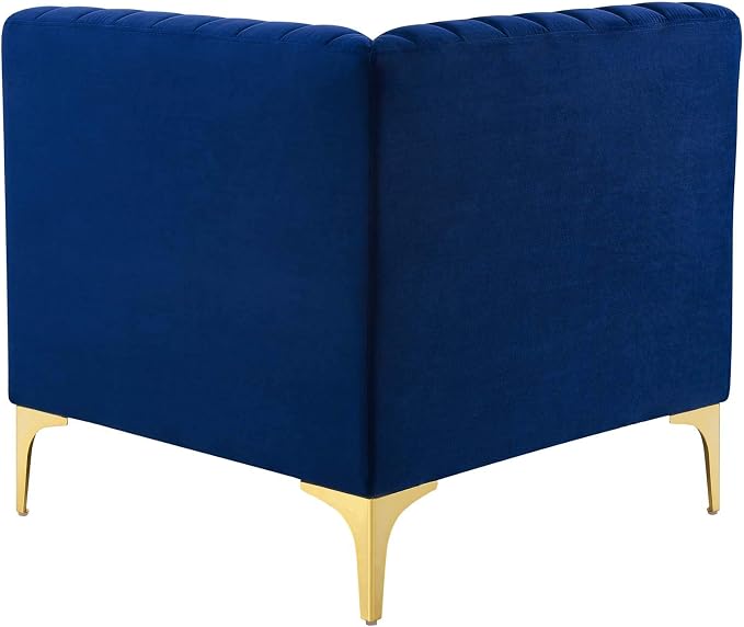 Modway Triumph Channel Tufted Performance Velvet Sectional Sofa Corner Chair - Image 4
