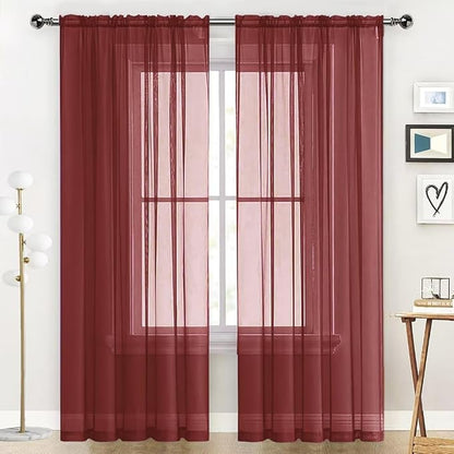 SpaceDresser Sheer Voile Window Treatment Rod Pocket Curtain Panels by SpaceDresser