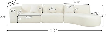 140'' Curved Sectional Sofa Sponge Couch - Image 2
