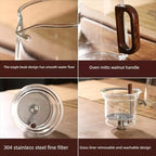 Glass Teapot with Removable Infuser, Loose Leaf Tea Brewing (Half circle shaped handle)