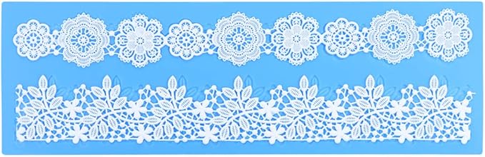 Embossing Lace Fondant Mold, Multi Circle Flowers Lace Mat Wedding, Silicone Molds for Cake Decorating Tool, Cake Lace Molds