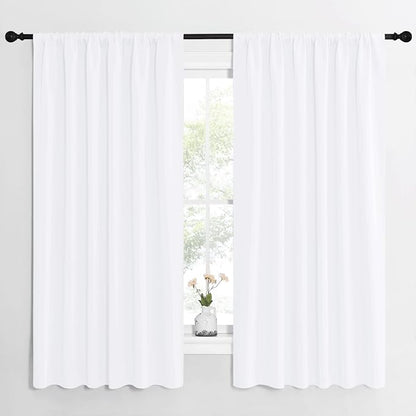 NICETOWN White Curtains, 50% Light Blocking Curtain Panels by NICETOWN