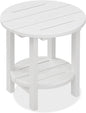 SERWALL Round Outdoor Side Table, HDPE Small Adirondack End Table, 2-Tier Patio by SERWALL