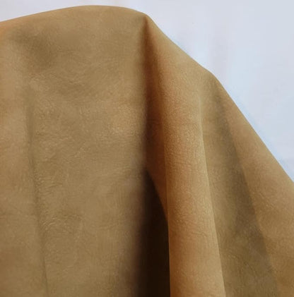 NAT Leathers, Wheat Tumbled Nubuck Calf Soft Faux Vegan Leather PU {Peta - Image 2