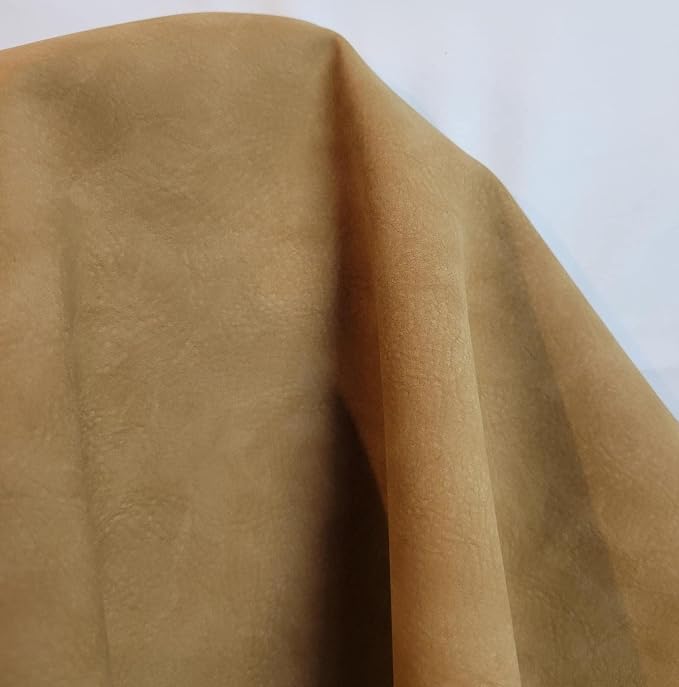 Wheat Nubuck Soft Faux Leather Fabric PU Leather by The Yard Synthetic Pleather - Image 9