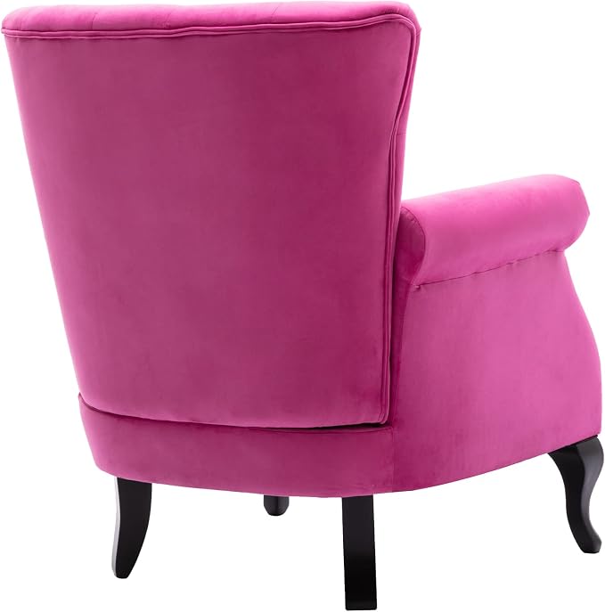 Mid Century Accent Chair Modern Button Tufted Armchair Wingback Club Chair - Image 4